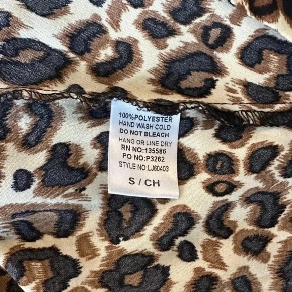 Women’s Oversized Leopard Print Open Front Kimono Mobwife Cover Up Top Small - Picture 7 of 8